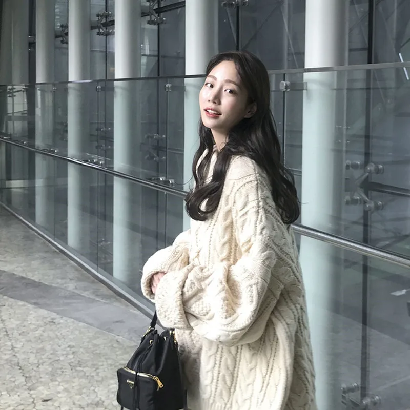 

Свитер в гонконгском стиле, Осенний свободный Однотонный пуловер с длинными рукавами и круглым вырезом, теплый свитер, женская одежда