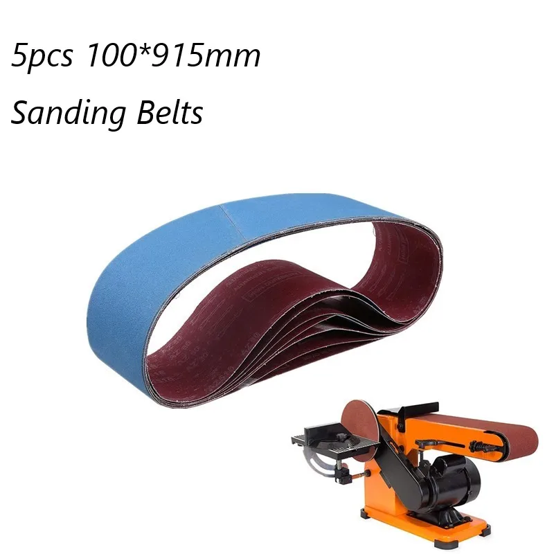 

5Pcs 100*915mm Abrasive Sanding Belts Sandpaper Zirconia Blue Sander Belt Polishing Tools Grit 80/120/150/180/240/320/800/1000