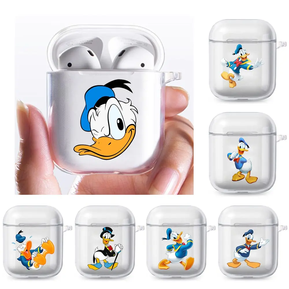 

Disney Cartoon Donald Duck Soft Case for Apple Airpods 1 2 Transparent Bluetooth Wireless Headphone Earphone Box Protective Capa