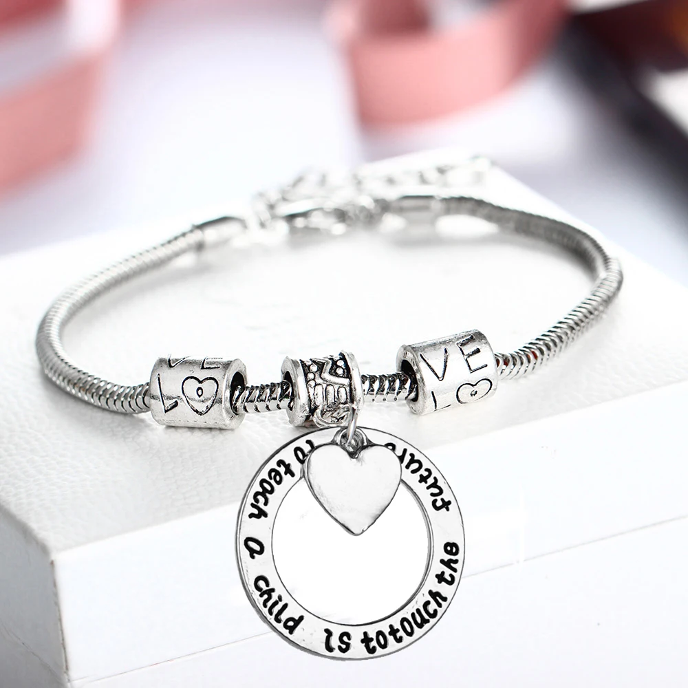 12 шт любовь сердце бусы цепи браслеты для учителя чтобы научить ребенка трогать