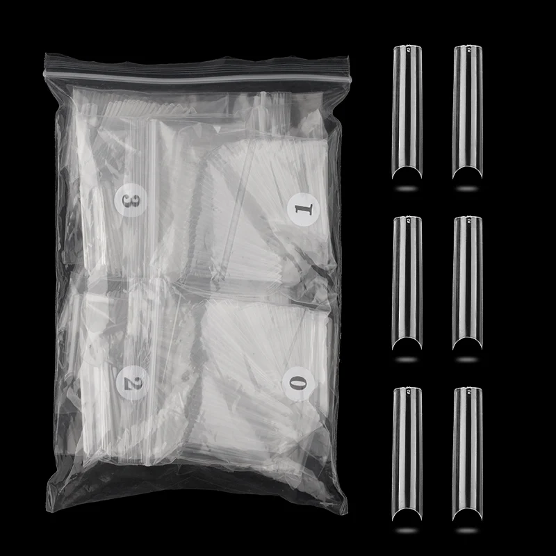 

Накладные ногти французский 500 шт./пакет пряди с креплением на кератиновых пластинах; Большой размер 10 салон Форма гроб накладные ногти полное покрытие ногтей Прозрачные наконечники для ногтей Ложные