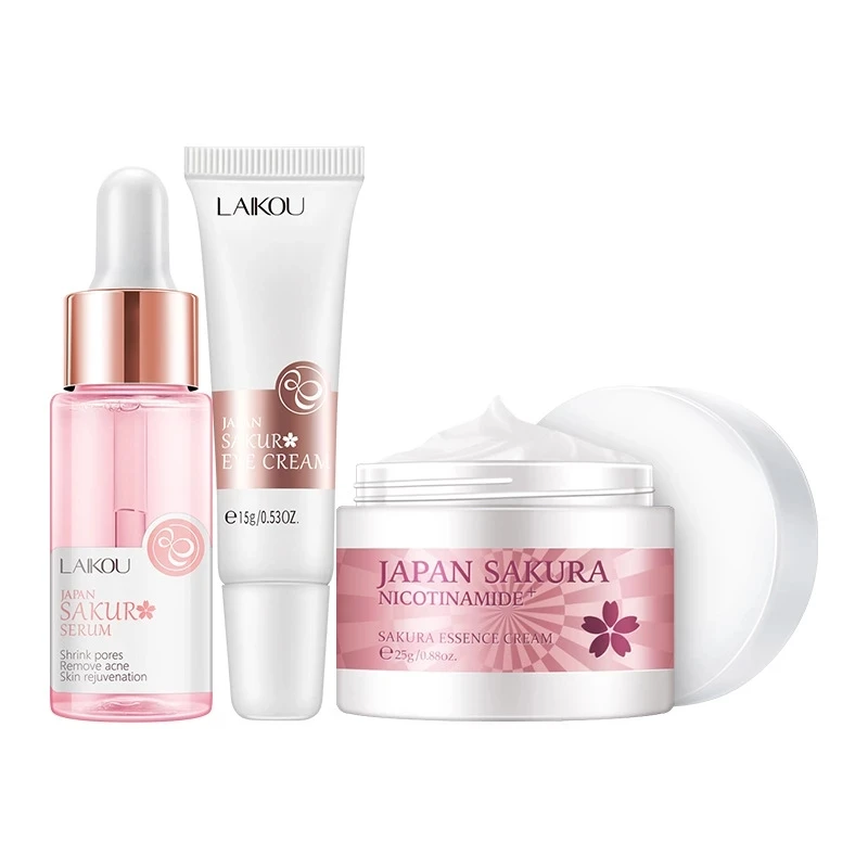 

Набор для ухода за кожей лица, 3 шт./компл., коллагеновый крем с экстрактом цветущей вишни + Сыворотка для лица + крем для глаз