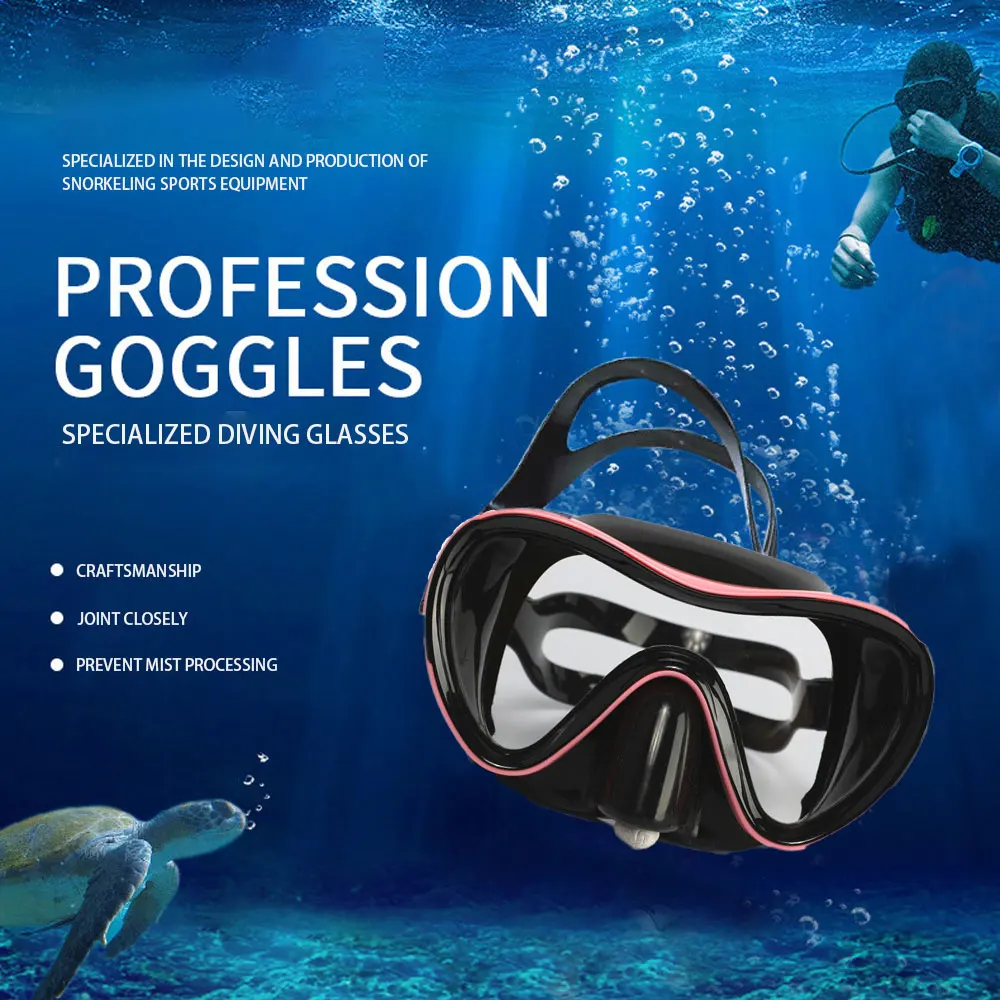 

Adult Waterproof Unisex Diving Goggles Snorkeling New Full Dry Snorkeling Goggles 120 Degrees Large Field of View
