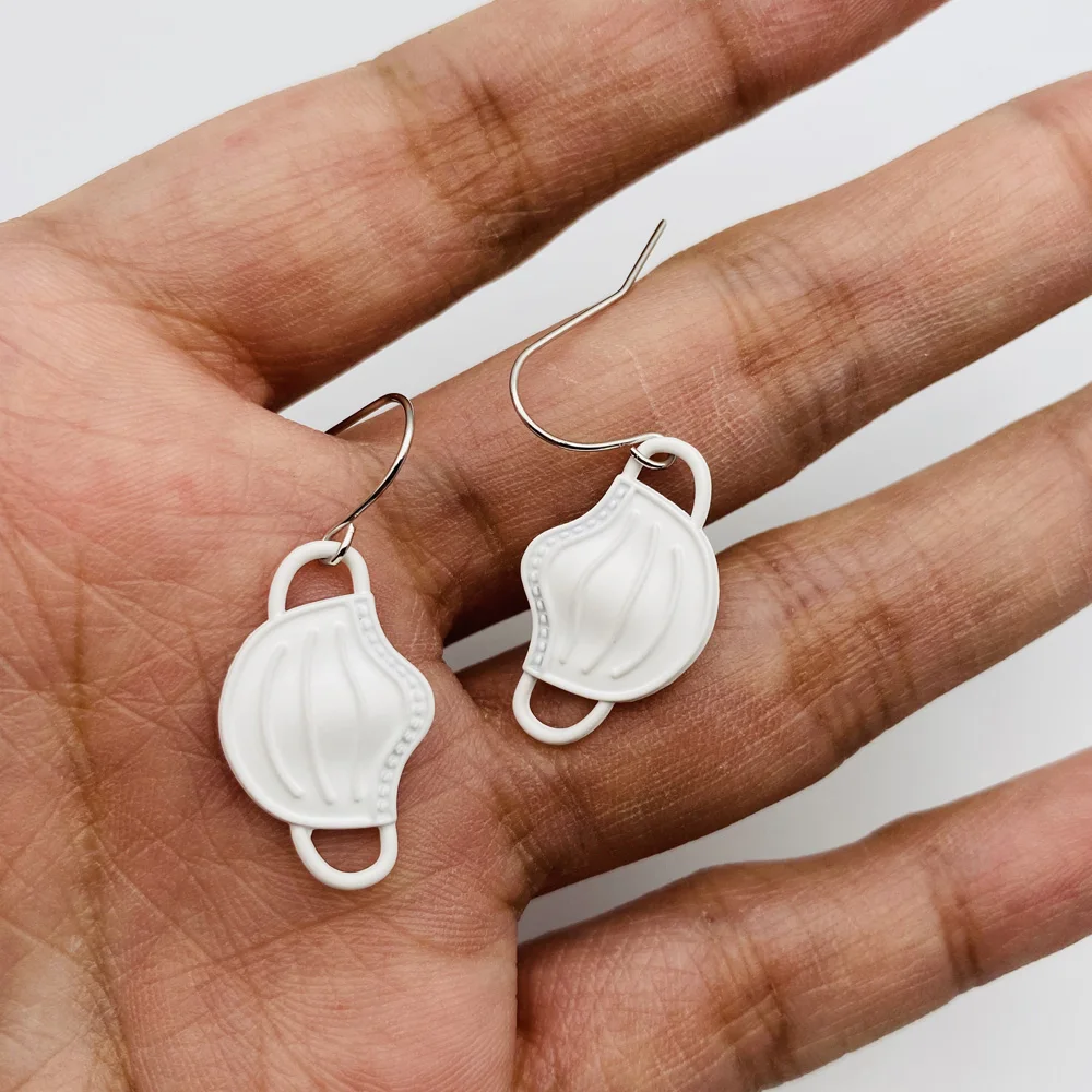 Серьги-подвески в форме маски для женщин и девушек Модные Красочные Висячие