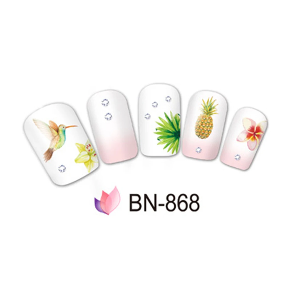 Flower Leaf Flamingo Nail Art DIY Decor Sticker Water Transfer Manicure Decal | Красота и здоровье