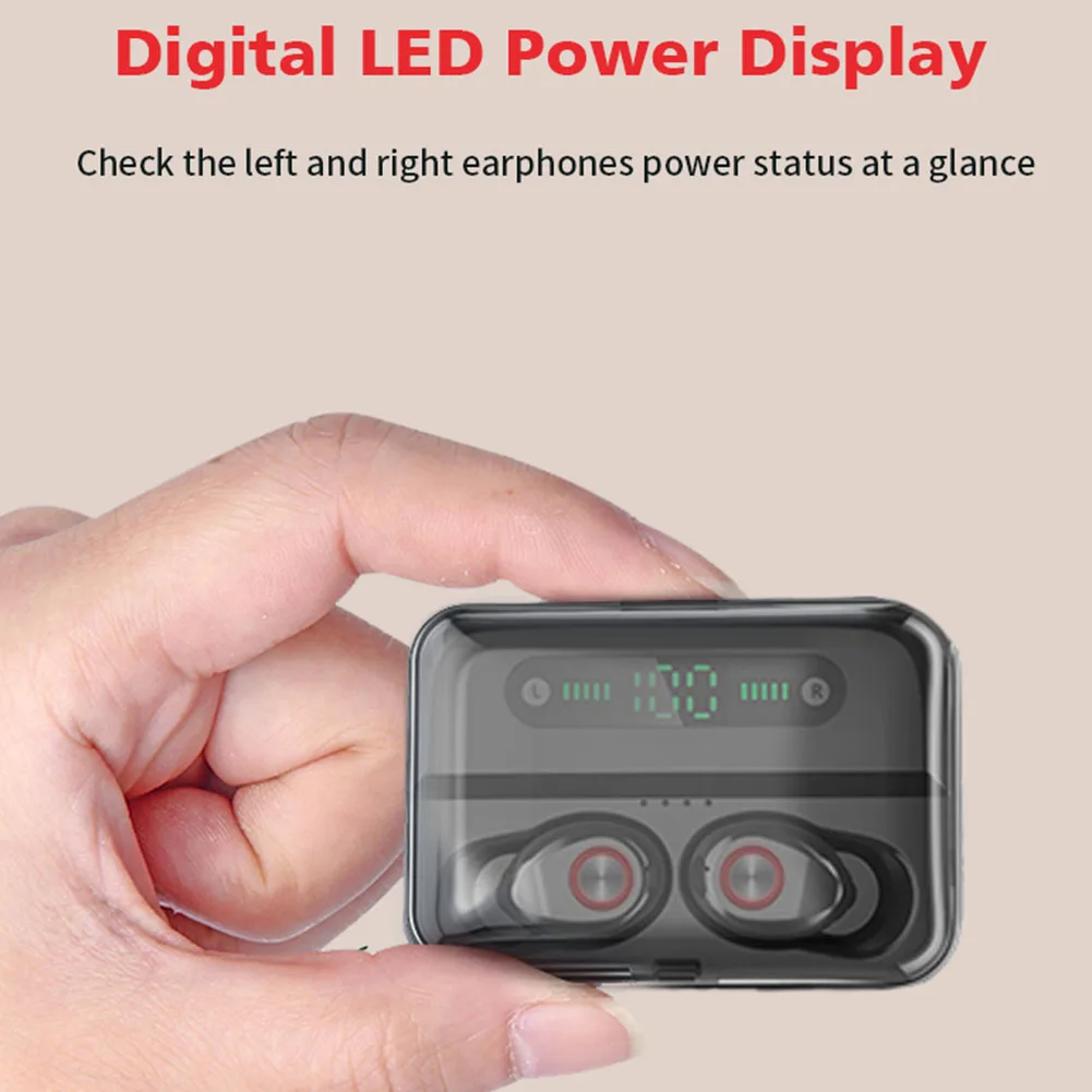 Bluetooth наушники чувствительные стерео TWS телефон зарядка светодиодный дисплей
