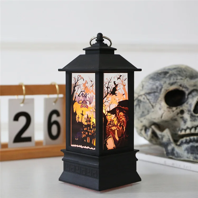 Large witch light C Декоративный реквизит на Хэллоуин светодиодные свечи винтажный замок летучие мыши фонарь-тыква пламя лампа страшные аксессуары для празднования Хеллоуина - Цвет: Large witch light C