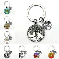 2021 fashion tree of life key chain retro handmade art key chain party gift tree of life jewelry