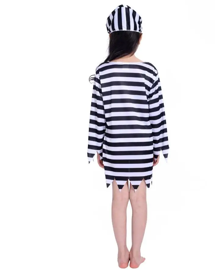 Маскарадный костюм на Хэллоуин одежда в полоску для подростков детская