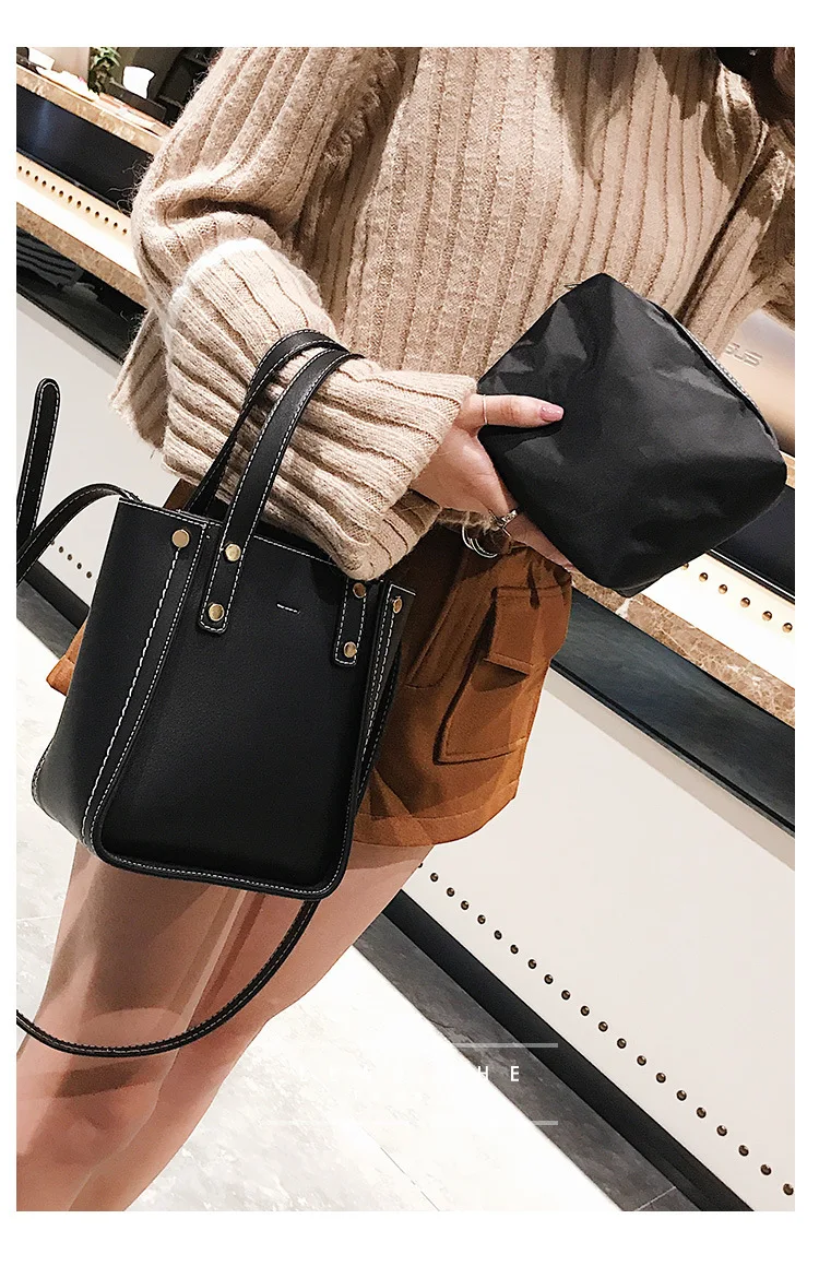 2019 Новая Винтажная корзина сумка из двух частей магнитная пряжка плечо