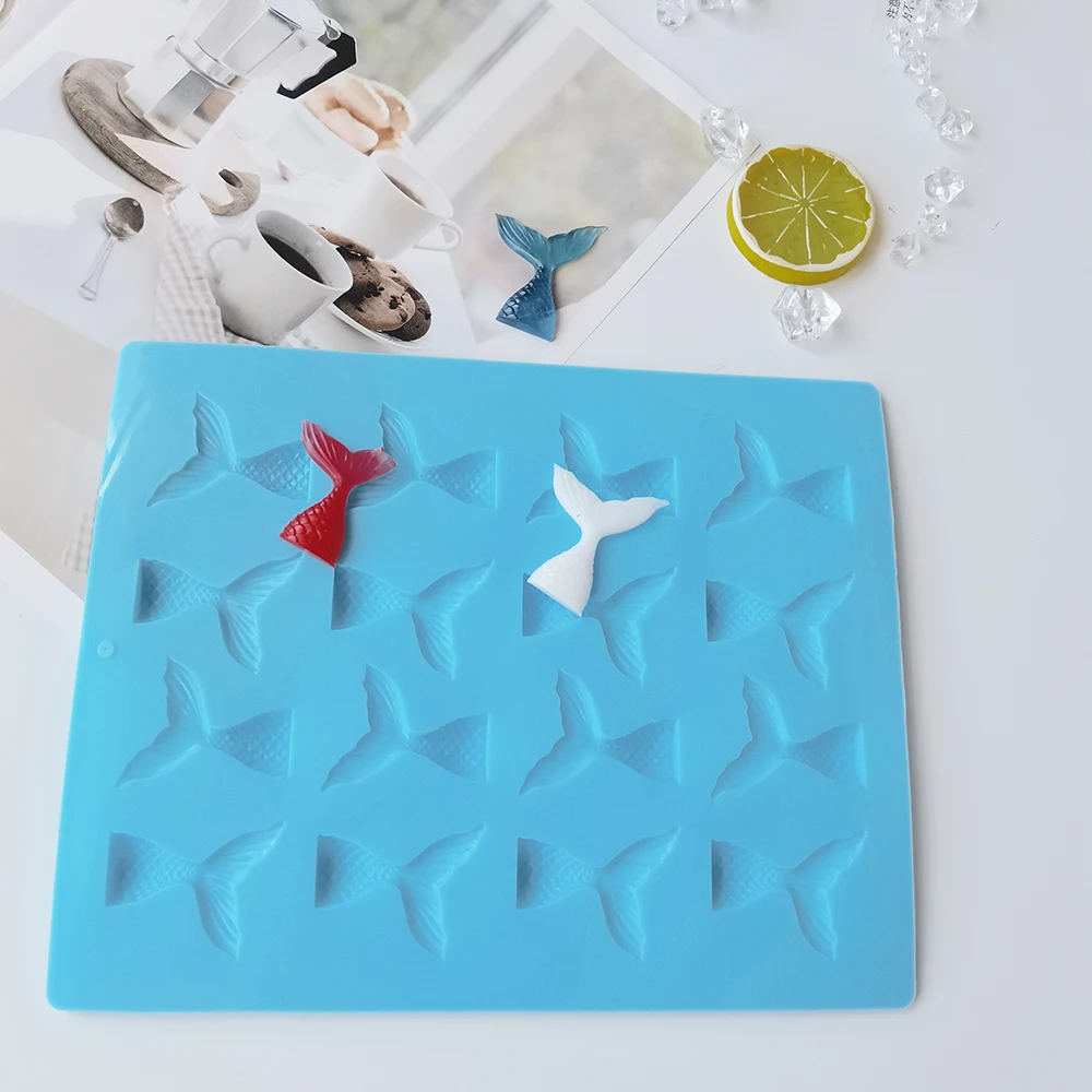 

New 16 Cavity Silicone Mermaid Tail Mold Candy Biscuits Cake Maker Decorating Cupcake Topper Making Ice Cube Tray Baking Tools