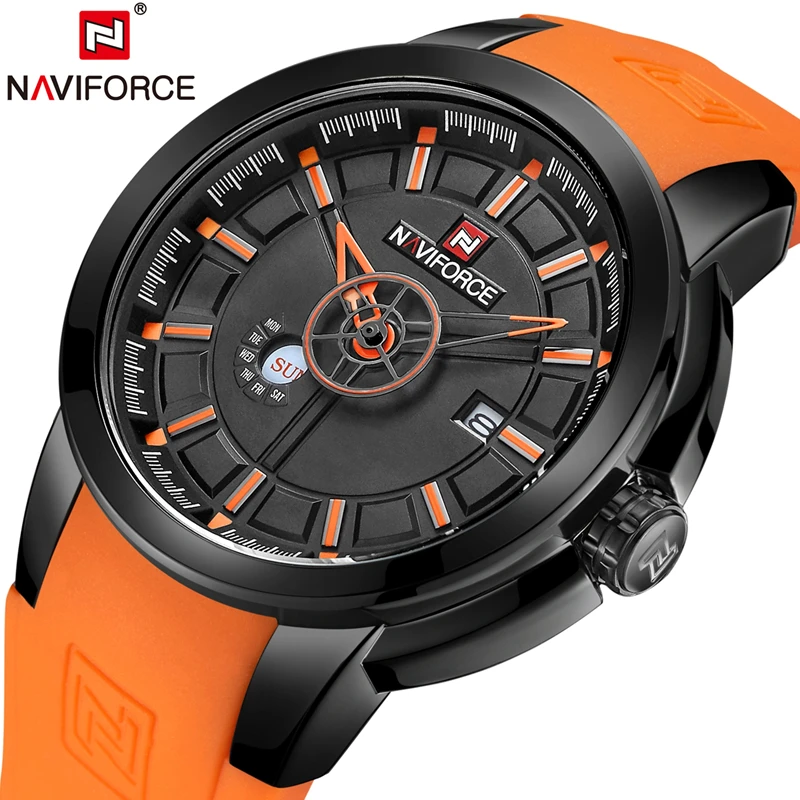 NAVIFORCE Лидирующий бренд роскошные часы модные силиконовые кварцевые мужские