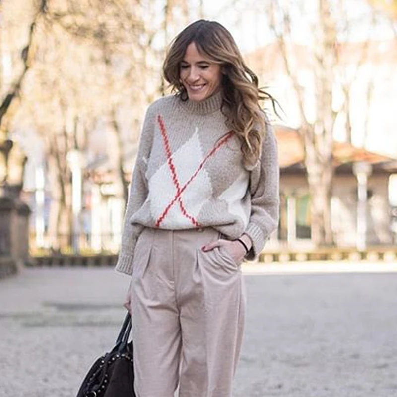 Женский свитер с круглым вырезом Katara зимний Повседневный свободный элегантный