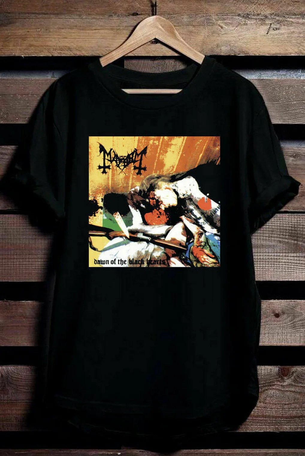 

New Mayhem Dawn Of The Black Hearts Album Cover T-Shirt S-5XL Graphic TEE Shirt
