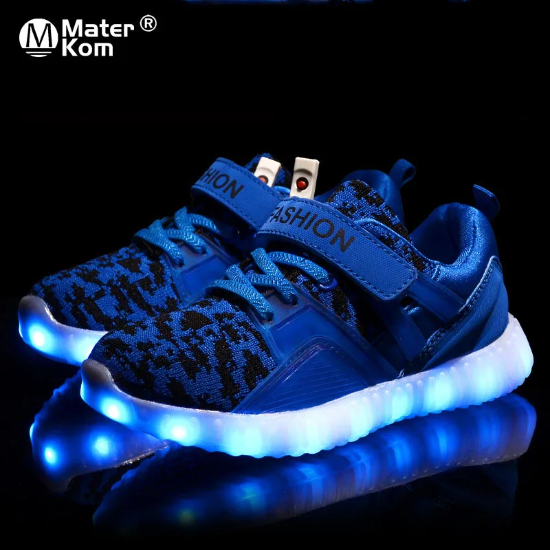 

Детские светящиеся кроссовки, повседневная обувь для мальчиков и девочек, с подсветкой, с USB зарядкой, Размеры 26-37