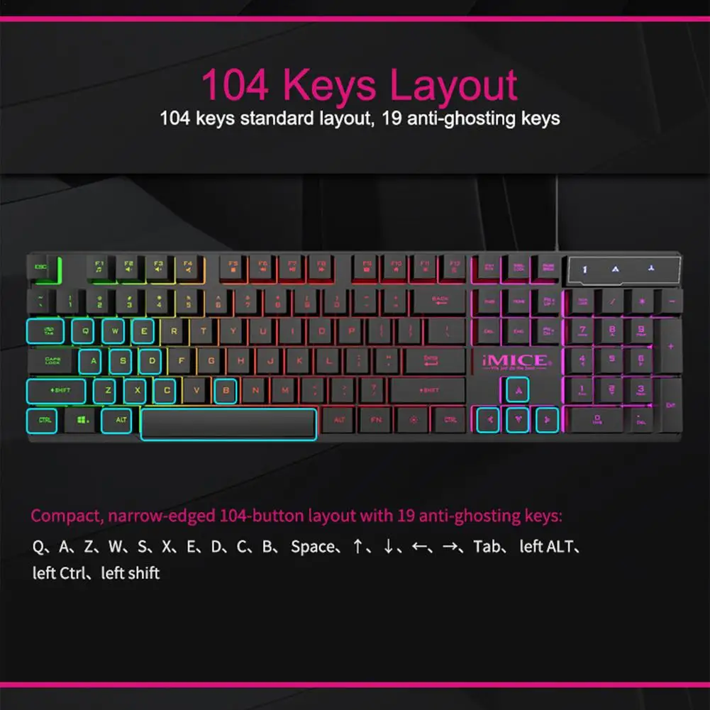 

AK-600 Wired Gaming Keyboard Mechanical Backlit Keyboards USB Keyboard Computer Backlit Accurate USB Keyboard Liquid Diversion