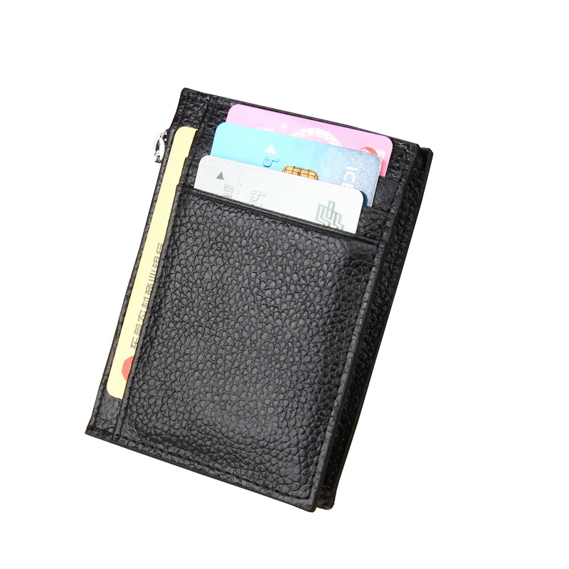 Кожаный тонкий кошелек для визиток удостоверения личности кредитных карт мужчин