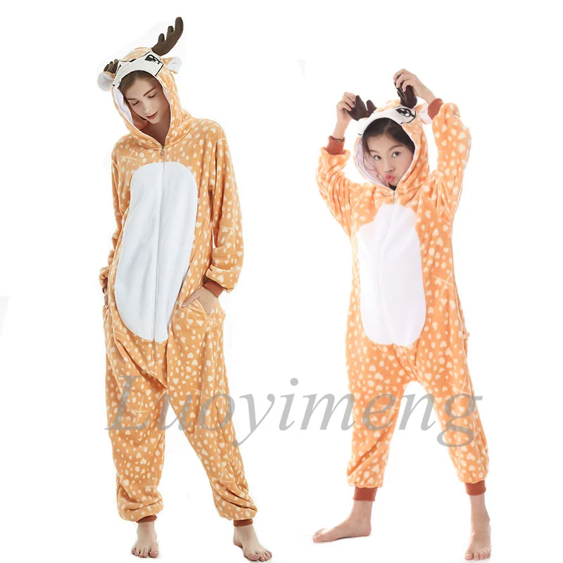 

Kigurumi For Adults Onesie Kids Christmas Deer Costume Flannel Pajama Onesie Boy Girl Pyjama Sleep Suit Unicorn For Children