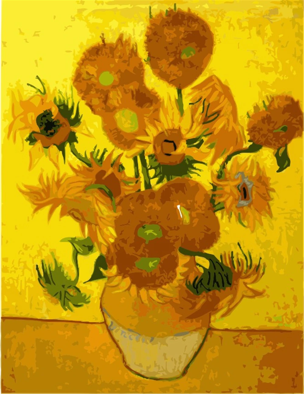 

Golden Sunflower 40x50cm Diy Painting By Numbers Picture Colouring Zero Basis Handpainted Oil Painting Unique Gift Home Decor