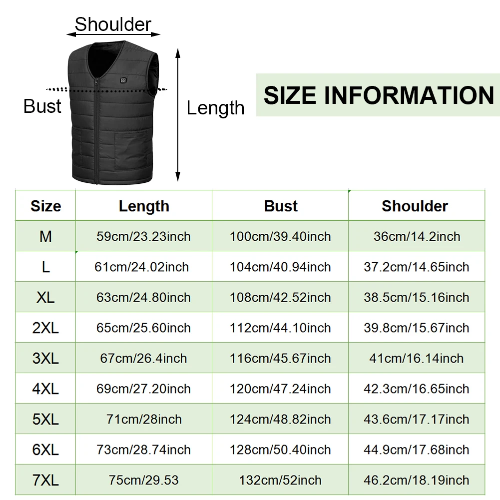New 10 Heated Vest Smart Electric Heating Vest Sleeveless Jacket USB Rechargeable Unisex Outdoor Winter Warm Jacket M-7XL
