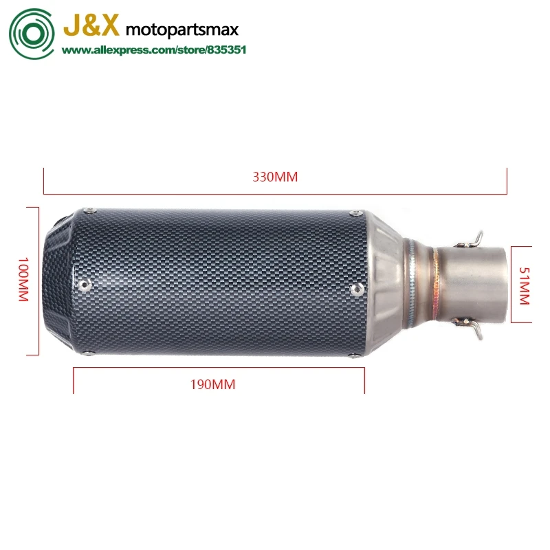 

Motorcycle Exhaust Muffler Pipe Link Pipe Carbon Fiber Exhaust Slip on Escape FOR HONDA NC700 NC750 NC750X 2012-2017