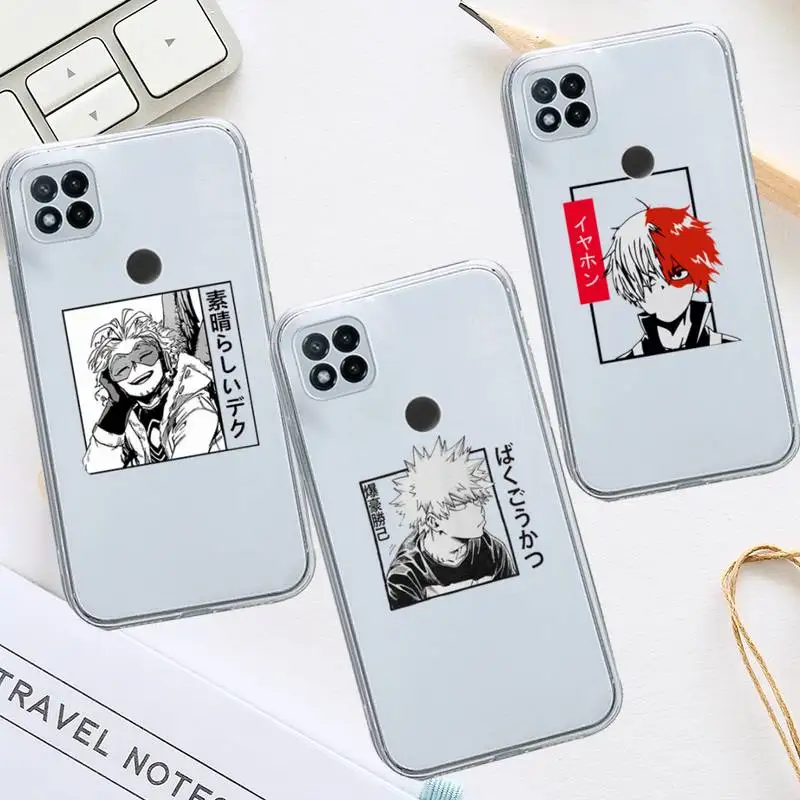 

Hawks Coat Anime My Hero Academia Phone Case Transparent for Xiaomi redmi note 8 9 10 11 t lite pro ultra mix 4 k40