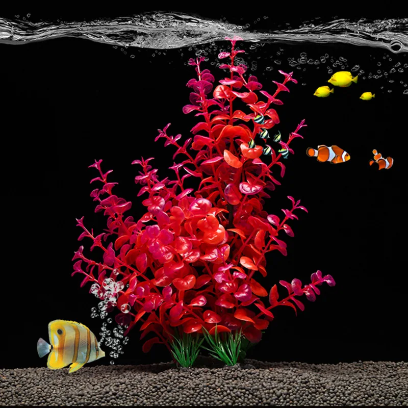 Искусственные Силиконовые Пластиковые Зеленые растения имитация акваразных