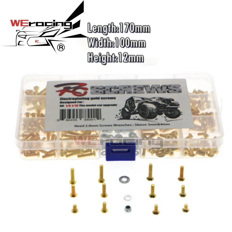 Золотистые винты гайка с шайбой Коробка Набор для 1/8 1/10 HSP 94111 Tamiya HPI Kyosho D90 SRC10 пульт