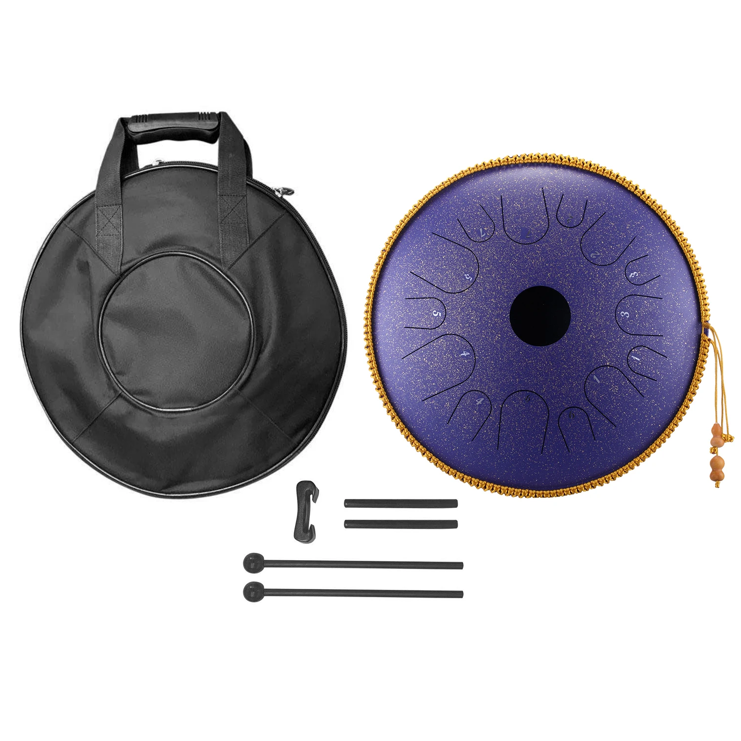 14 Inch Note Alloy Steel Hand Pan Drum C Tone Manual Percussion Handpan with Ebony Drumsticks|Барабан| |