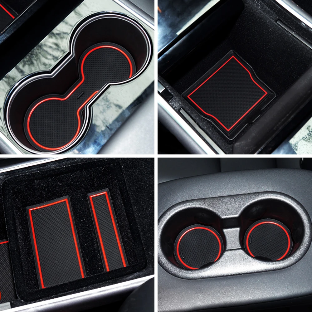 

7Pcs For Tesla Model 3 Accessories Car 2017 2018 2019 Auto Console Wrap Mat Non-Slip Gate Slot Center Protective Cup Holder Pads