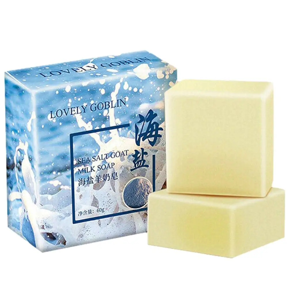 

Sea Salt Soap Oil Control Remover Makeup Moisturize Face Wash Goat Milk Soap Deep Cleansing Pores Blackheads Soft Skin Soap