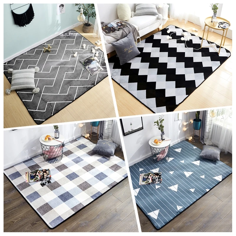 Ковер Slow Tree в скандинавском стиле для спальни гостиной 95x95 см моющийся детский