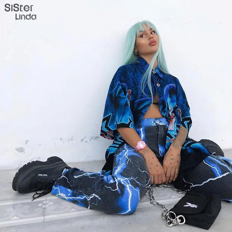 Sisterlinda повседневные штаны с принтом, женские модные уличные штаны-шаровары, осень, базовые штаны с высокой талией, женские длинные штаны, Mujer