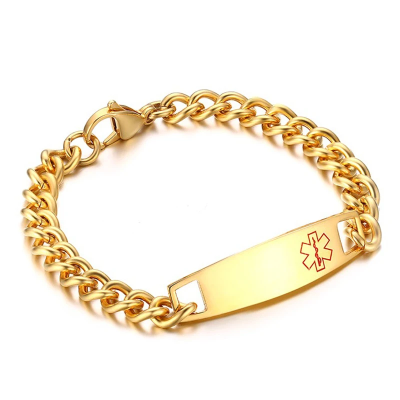 Мужской браслет из нержавеющей стали модный медицинский с знаком на руке простой