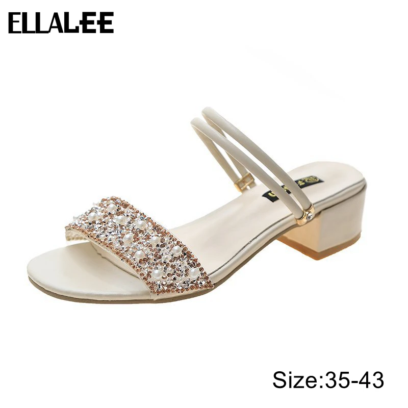 Женская уличная одежда 2020 летние тапочки модные Универсальные ремни со стразами