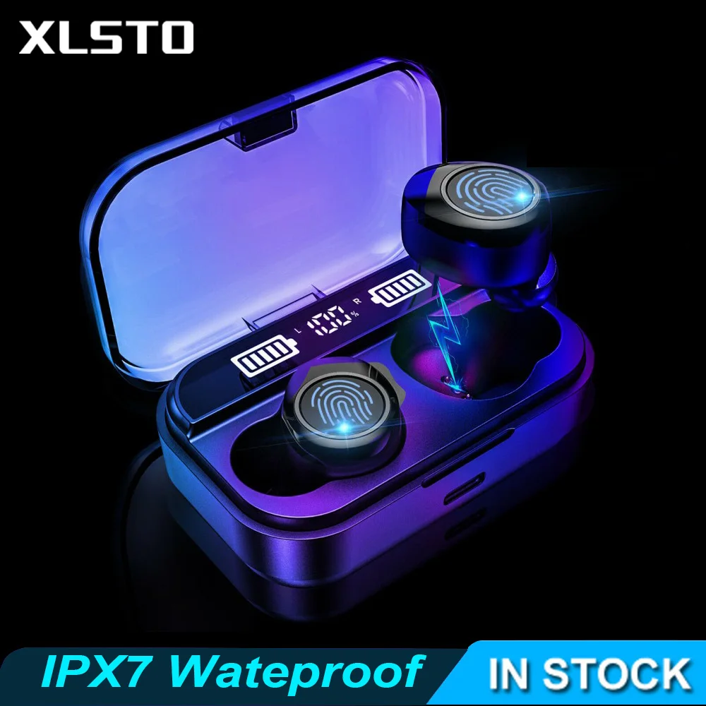Новинка IPX7 водонепроницаемые беспроводные наушники TWS bluetooth 5 0 светодиодный