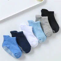 6 pairslot 0 to 6 yrs cotton childrens anti slip boatsocks for boys and girl low cut kid sock four season solid color socks