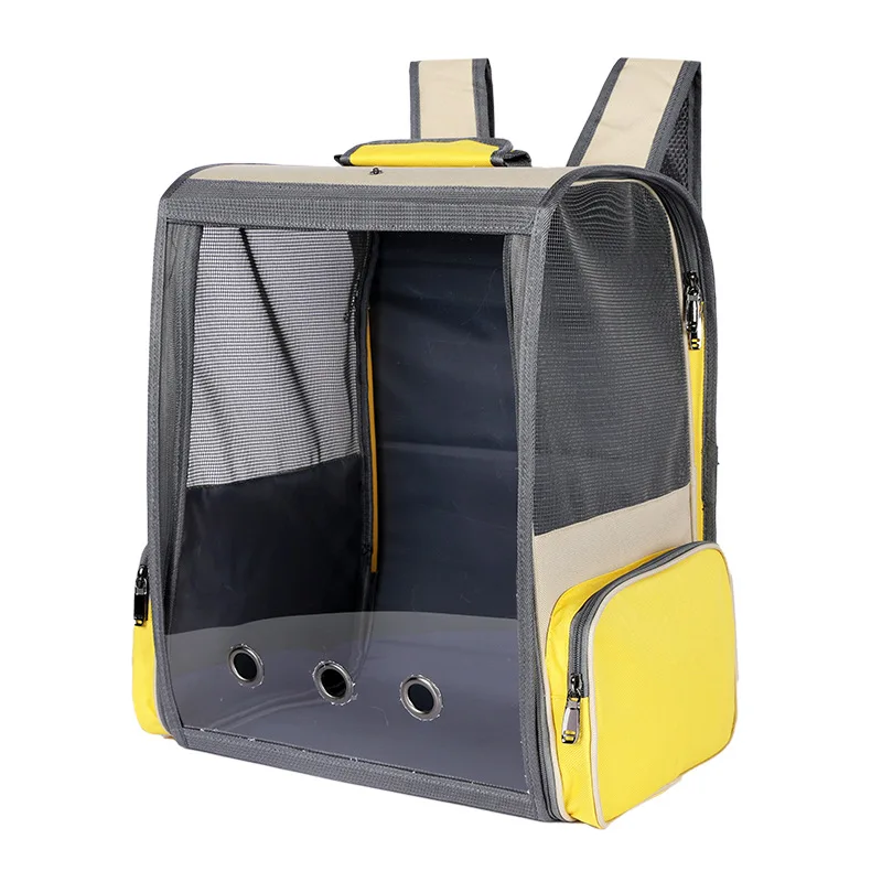 Outdoor Portable Pet Space Capsule Backpack Cat Bag Transparent Mesh Breathable For Cats PVC Folding Dogs | Дом и сад