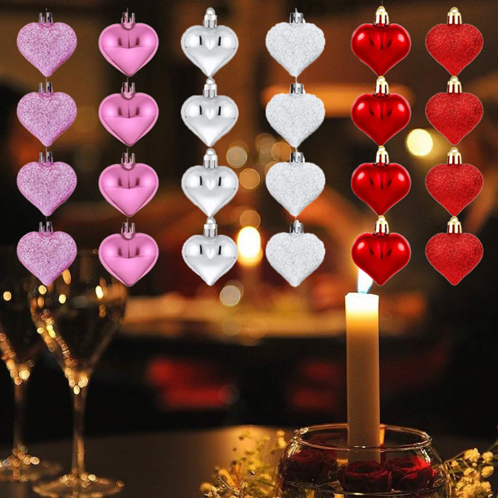 24 шт Valentine украшения сердце Романтический День Святого Валентина Сердце