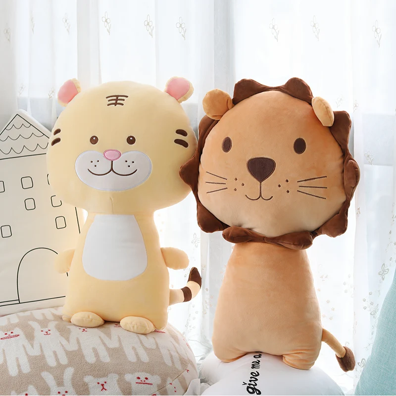 

ins net red super cute cartoon animal lion doll plush toy soft children's pillow cute cat bed sleeping long pillow baby room dec