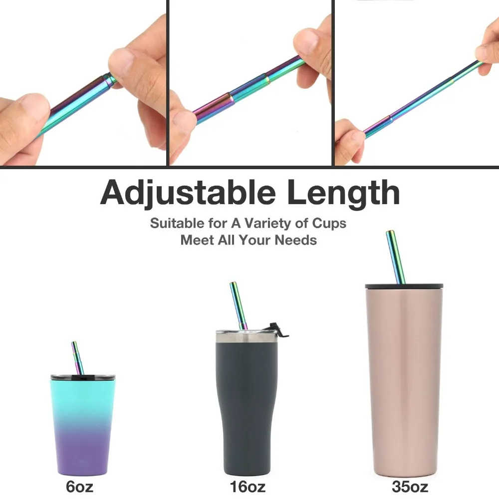 Оптовая продажа новые Трехсекционные телескопические цветные трубочки из