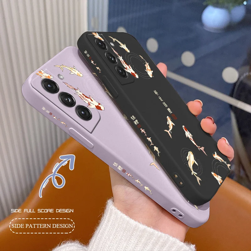 

Multiple Koi Silicone Phone Case For Samsung Galaxy S21 S20 FE S10 S9 Ultra Plus S10e Note 20 ultra 10 9 Plus Soft Back Cover