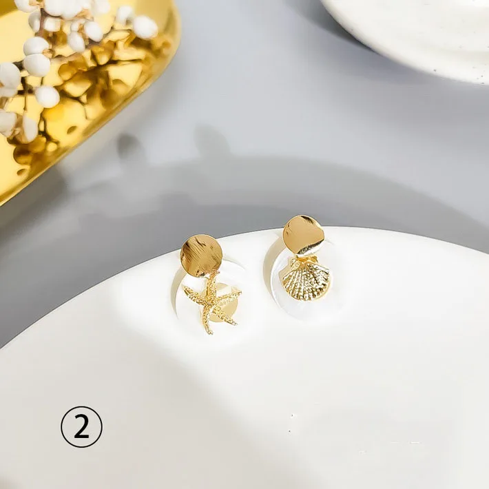 Korea Hot Trendy Acrylic Petal Flower Drop Earrings For Women Fashion Jewelry Beach Holiday Rhinestone Dangle Pendientes Brincos | Украшения