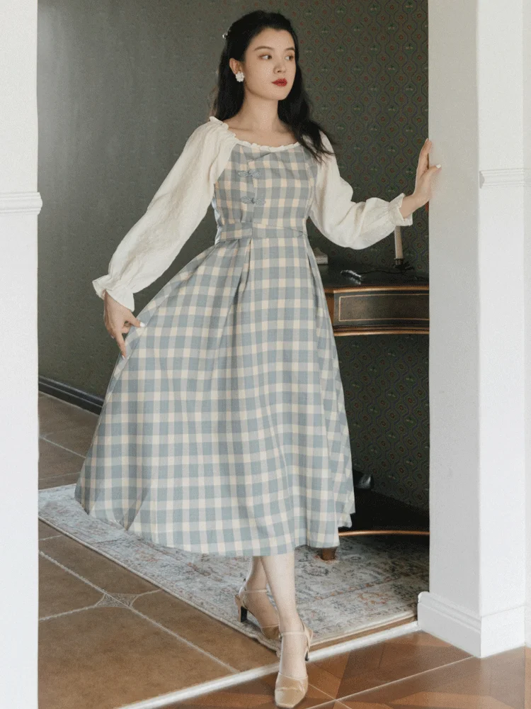 

2021 new fashion women's clothing Square Collar dresses for women woman dress