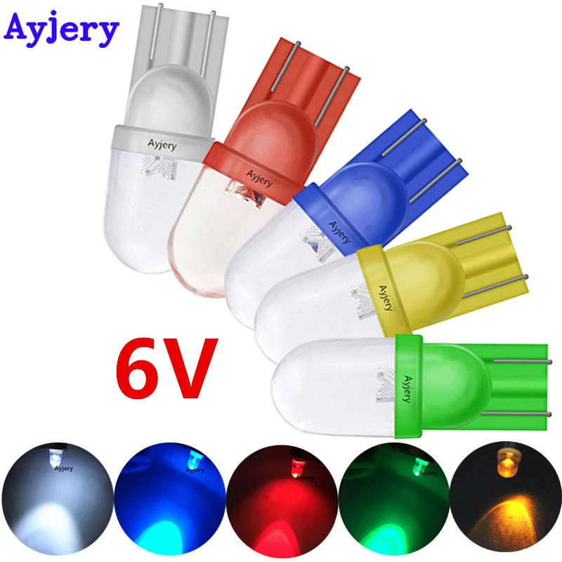 AYJERY DC 6V 6 3 V! Супер яркие выпуклые линзы T10 100 шт. лампы с клиновидным основанием для