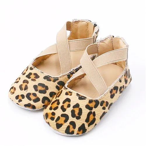 leopard 3 Балетки из натуральной кожи с леопардовым принтом; обувь для девочек; детская кроватка для новорожденных принцесс; обувь для первых прогулок; мягкая нескользящая обувь - Цвет: leopard 3