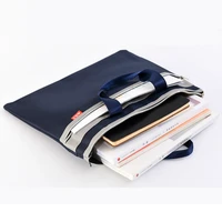 fashion canvas portable briefcase double zipper document bags data document office storage briefcase handbag high capacity