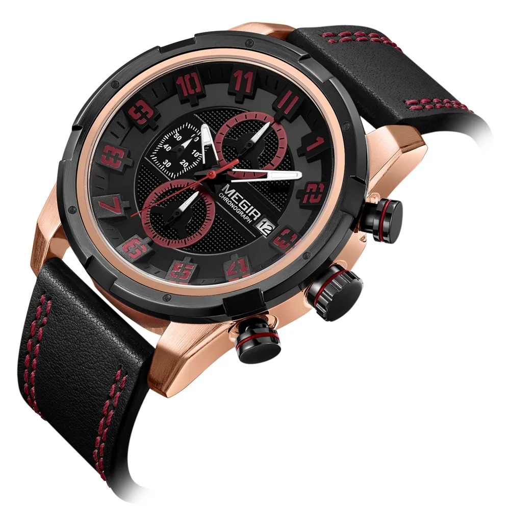 

MEGIR ML2082G men's casual quartz watch needle automatic date fashion business men's watch