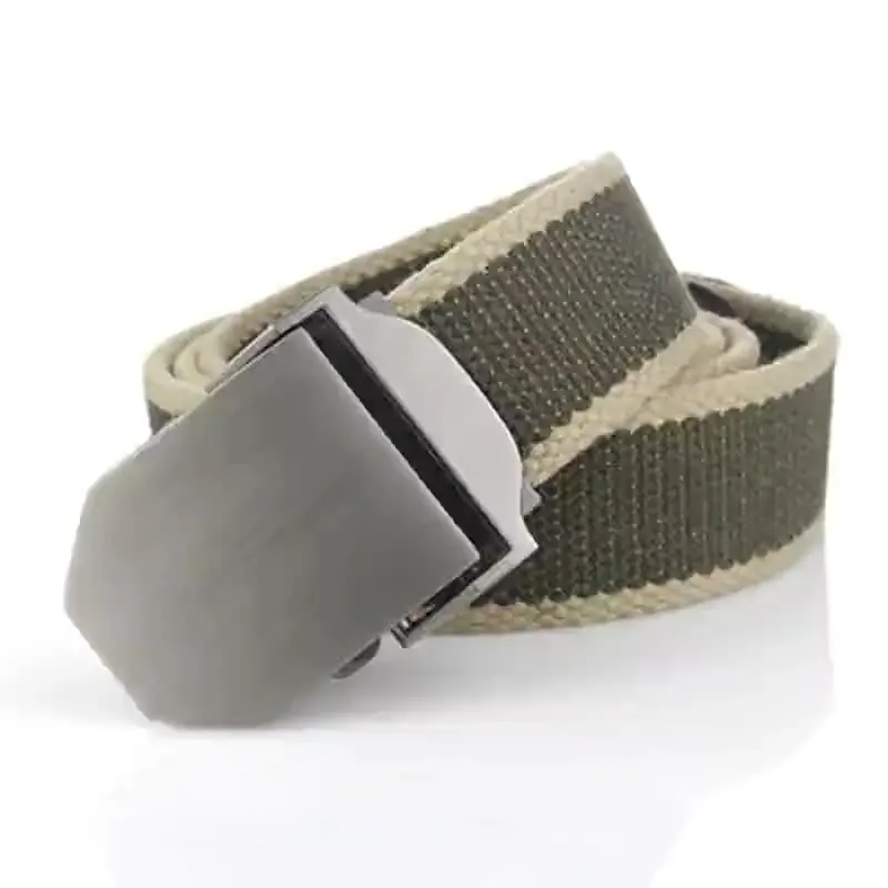 160cm Long Thickened Classic Fashion Alloy Buckle Woven Outdoor Tactical Training Canvas Men's Belt