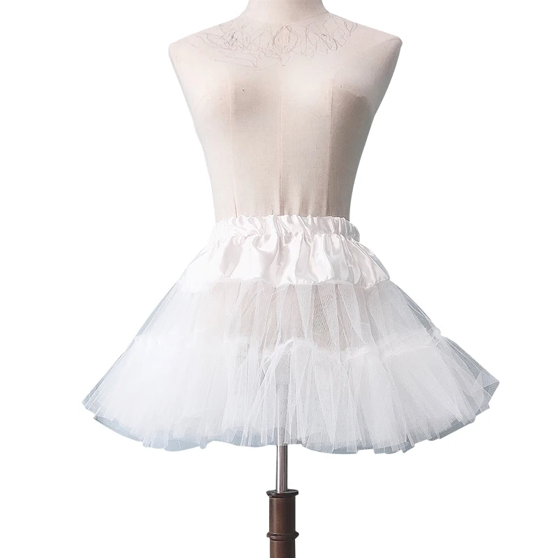 White Swing Mini Tulle Mesh Petticoats Lady Sweet Tutu Gala Party Women Underskirt Cheap Short Elastic Waist Rockabilly Skirt | Женская